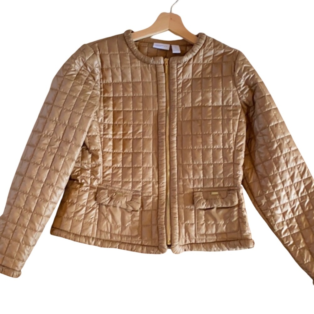 Women's Quilted Tan Puffer Jacket
